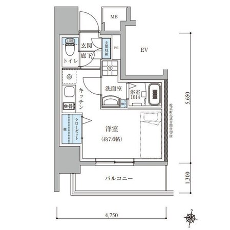 瑞穂区役所駅 徒歩1分 5階の物件間取画像